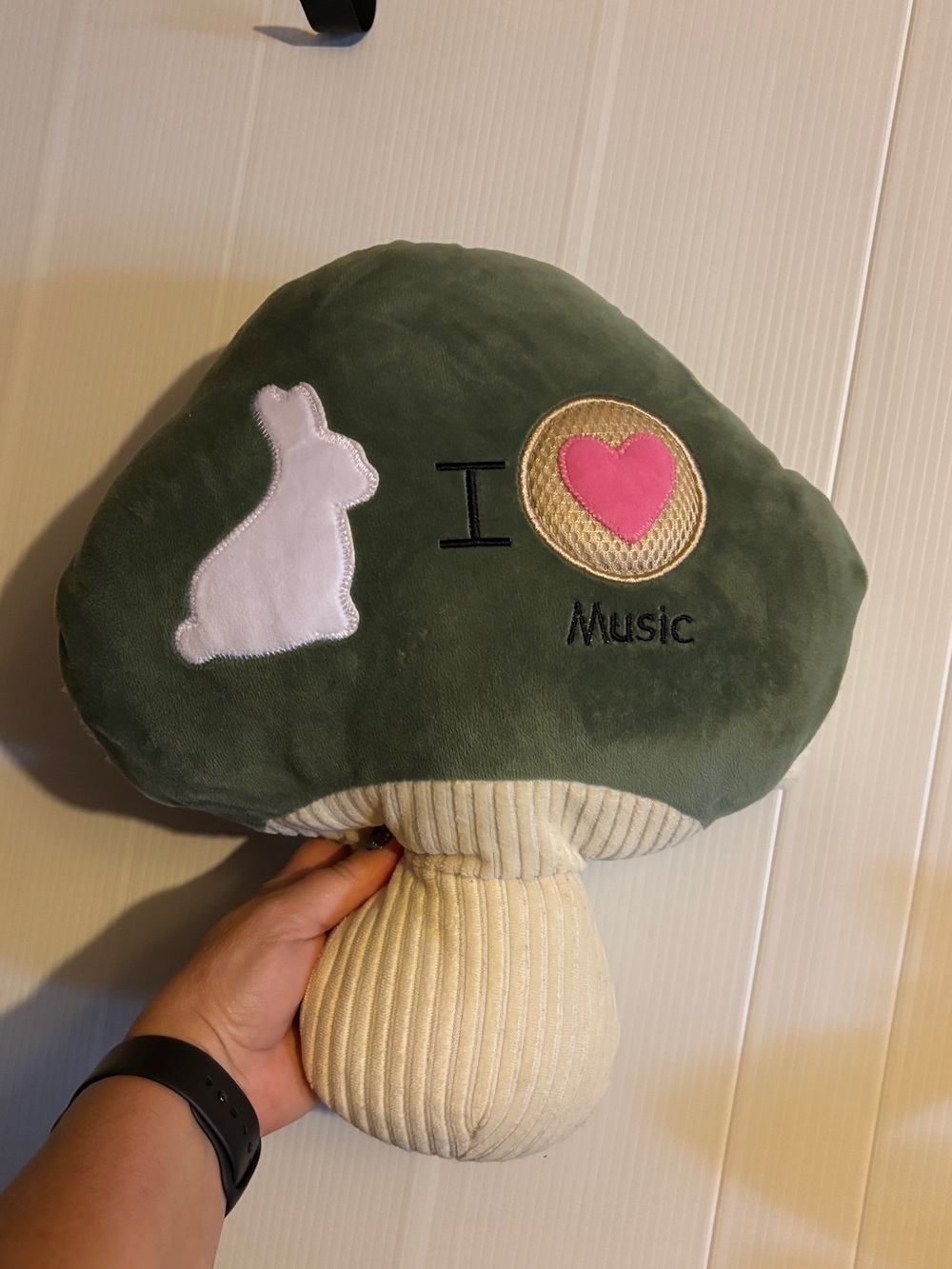 Green Mushroom Plush Pillow - I Heart Music Design
